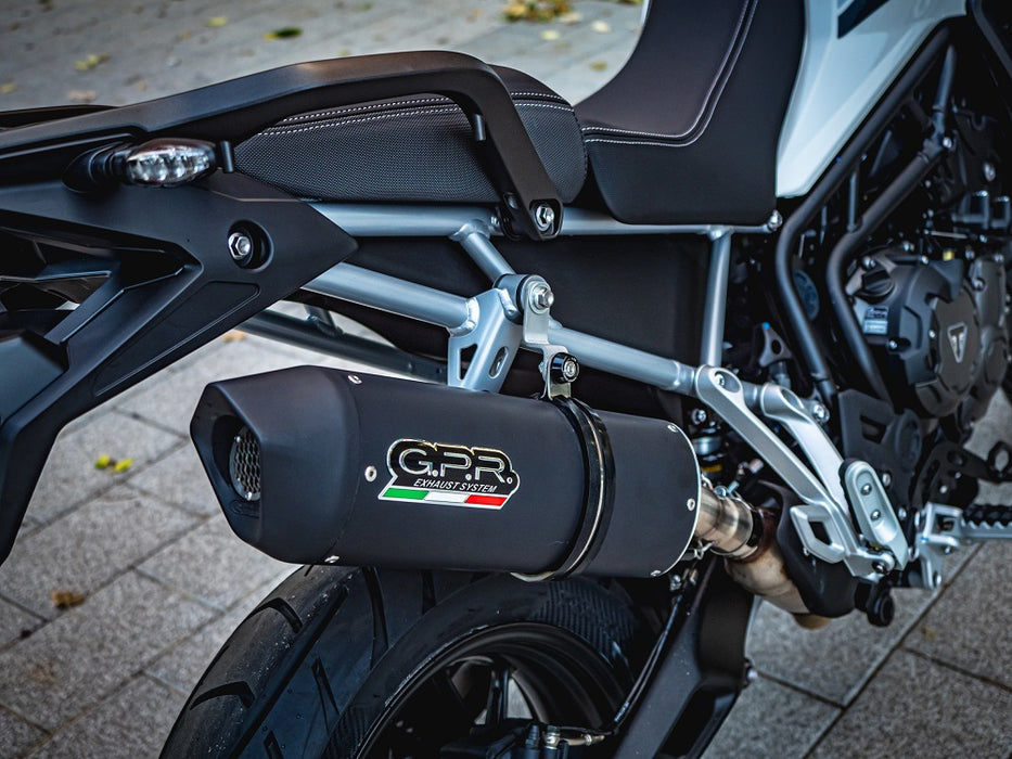 GPR Exhaust System Triumph Tiger 900 2020-2023, Furore Evo4 Nero, Slip-on Exhaust Including Removable DB Killer and Link Pipe