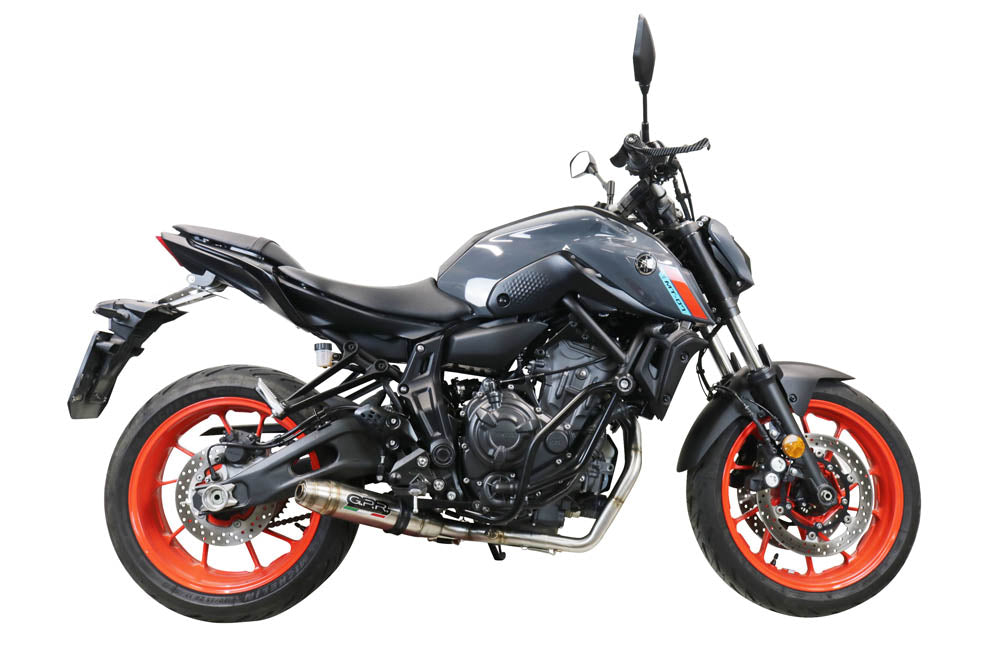 GPR Exhaust System Yamaha MT07 2021-2023, Deeptone Inox, Full System Exhaust, Including Removable DB Killer