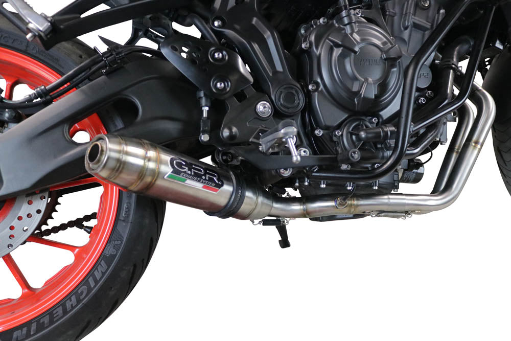 GPR Exhaust System Yamaha MT07 2021-2023, Deeptone Inox, Full System Exhaust, Including Removable DB Killer