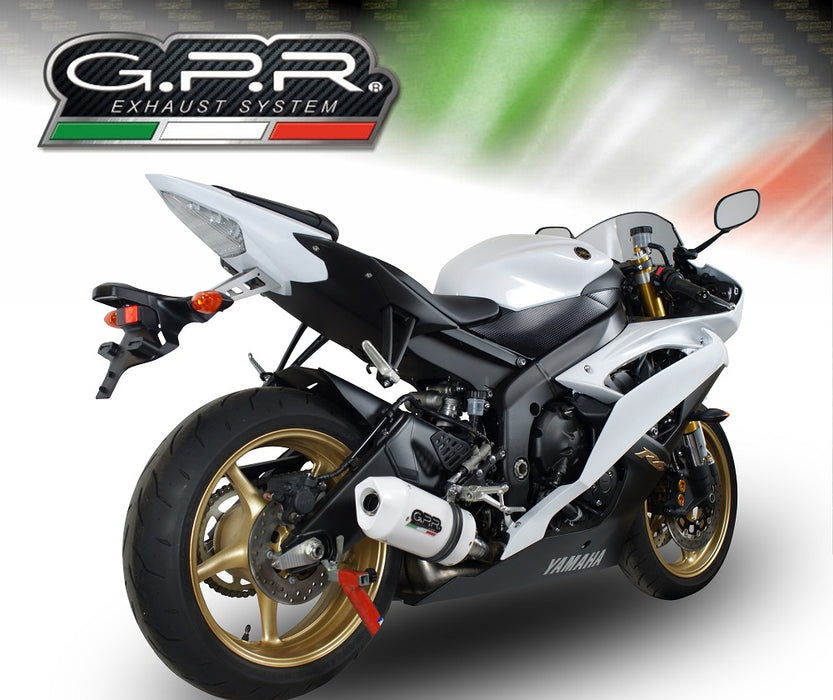 GPR Exhaust System Yamaha Yzf R6 2006-2016, Albus Ceramic, Slip-on Exhaust Including Removable DB Killer and Link Pipe