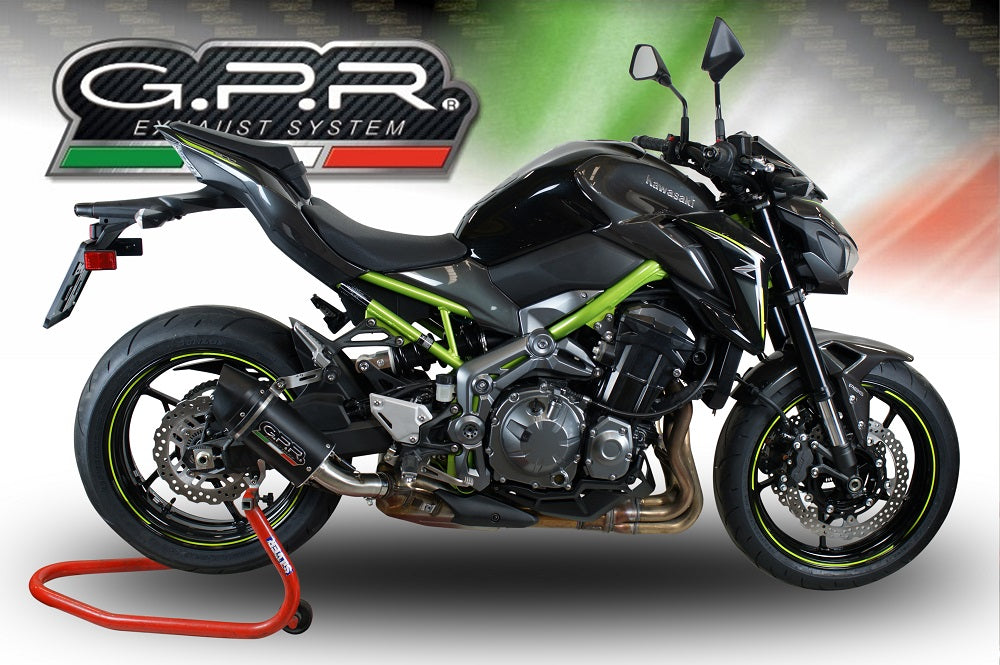 GPR Exhaust System Kawasaki Z900E ZR900B 2017-2020, Furore Evo4 Nero, Slip-on Exhaust Including Removable DB Killer and Link Pipe