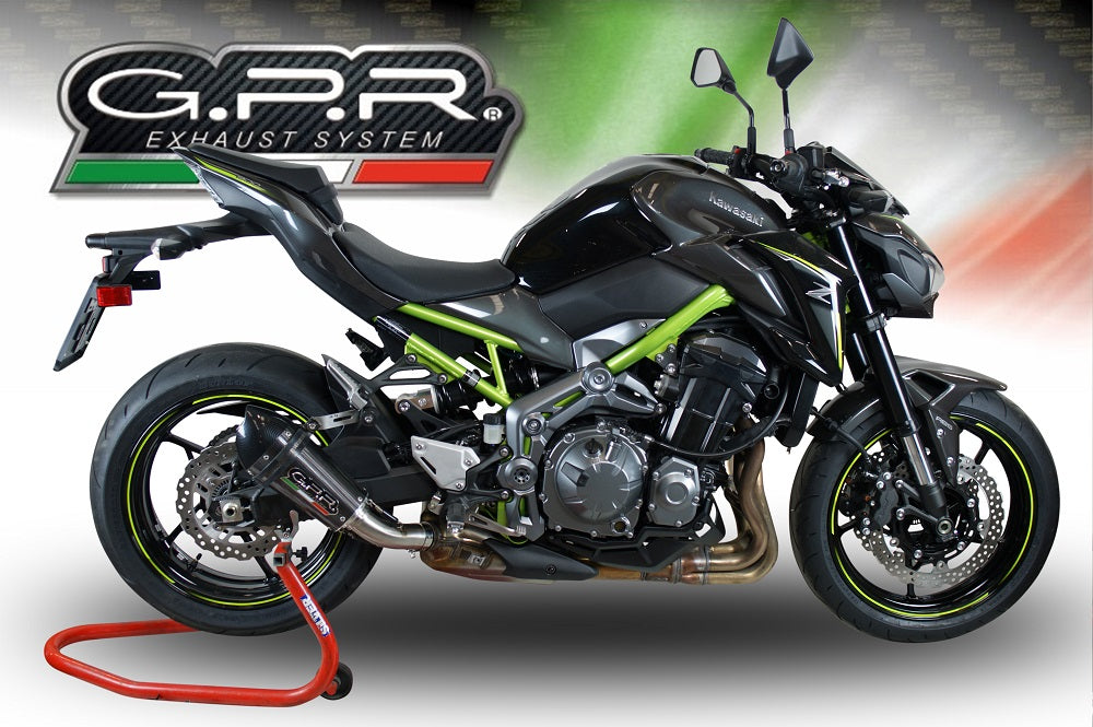 GPR Exhaust System Kawasaki Z900E ZR900B 2017-2020, GP Evo4 Poppy, Slip-on Exhaust Including Removable DB Killer and Link Pipe